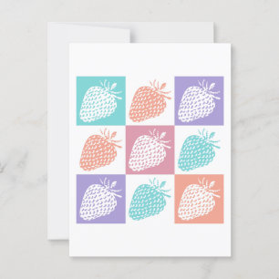 Erdbeeren Farbige Sommer Postkarte