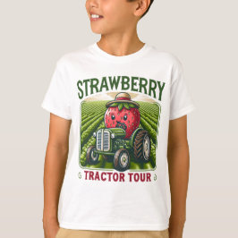 Erdbeeren Fields Tractor Niedliche Bauernhöfe T-Shirt