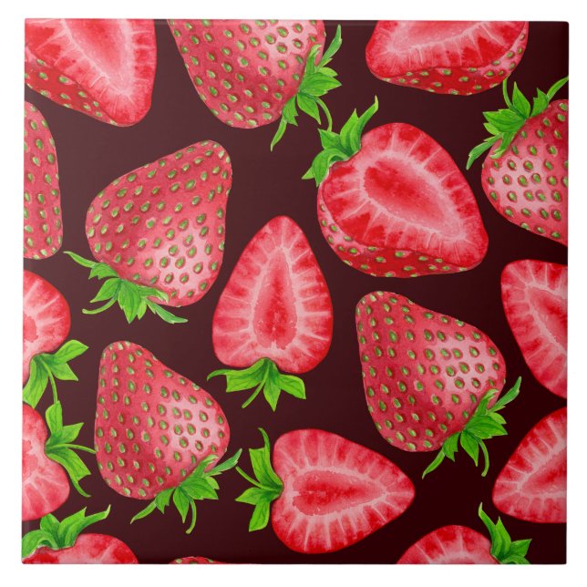Erdbeeren Fliese (Vorderseite)