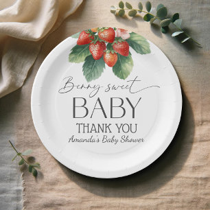Erdbeeren Frischmarkt Berry Sweet Baby Shower Pappteller
