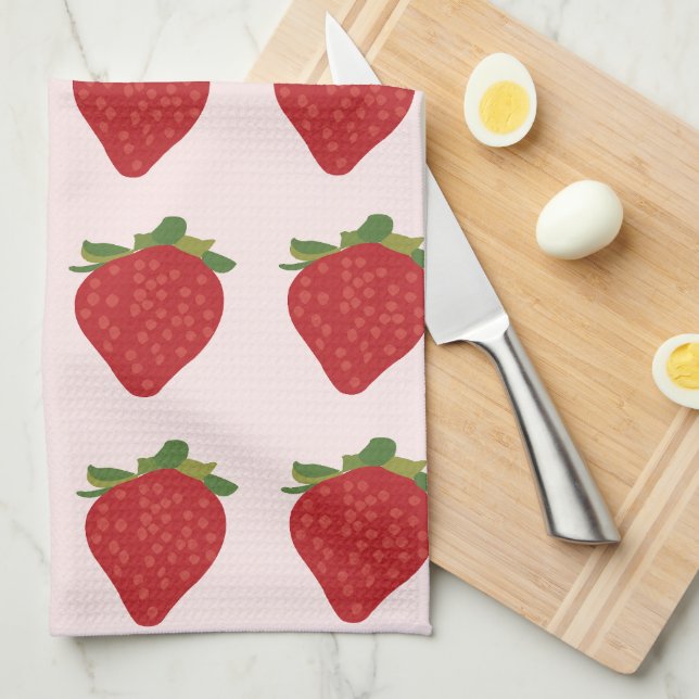 Erdbeeren Früchte Rote Erdbeeren Geschirrtuch (Viertel Falte)