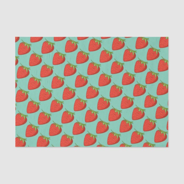 Erdbeeren-Frühlingspapier Seidenpapier (Vorderseite)