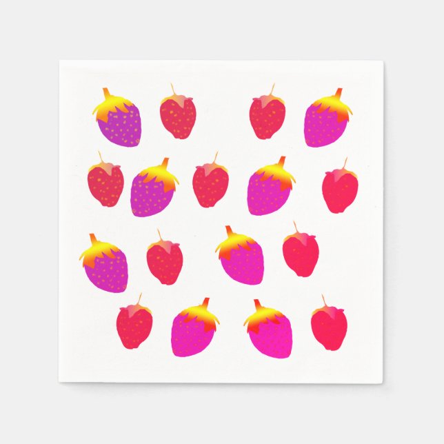 Erdbeeren, Garden Party Cocktail Napkin Serviette (Vorderseite)