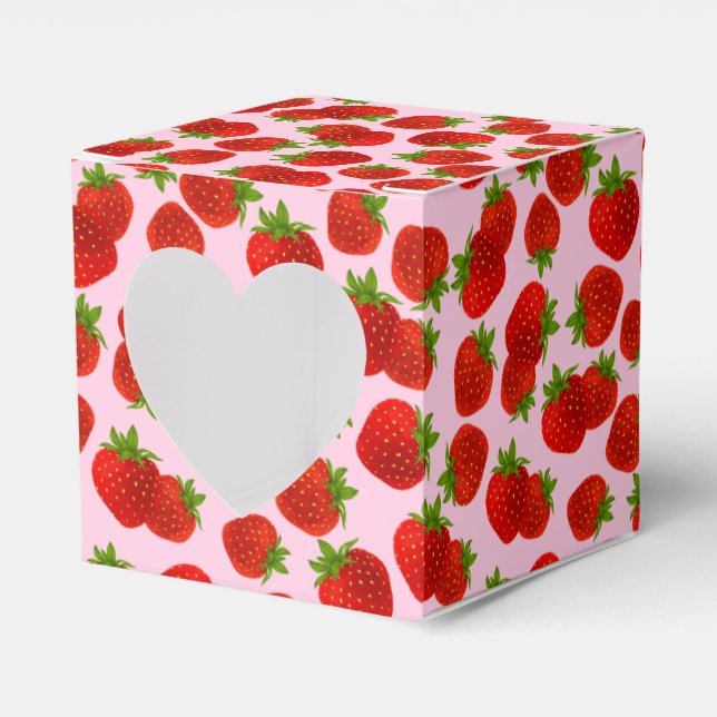 Erdbeeren-Gastgeschenk Geschenkschachtel (Vorderseite)