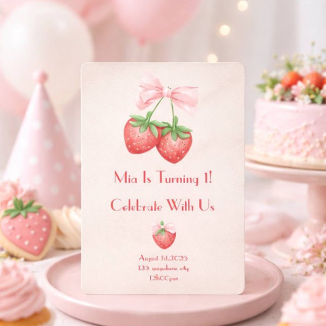 Erdbeeren Geburtstag Einladung (Von Creator hochgeladen)