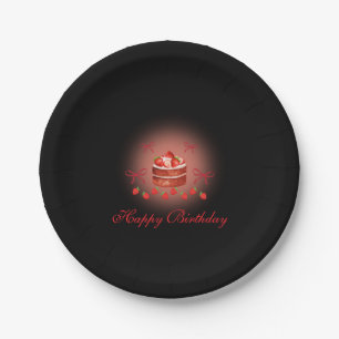 Erdbeeren Geburtstag Papier Teller