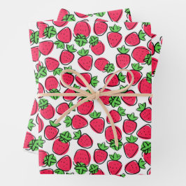 Erdbeeren Geburtstagsdusche Geschenkpapier Set