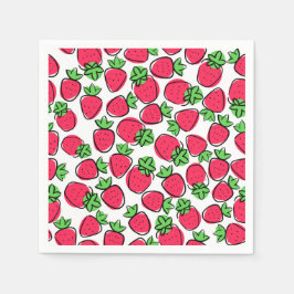 Erdbeeren Geburtstagsparty Duschgrill Serviette