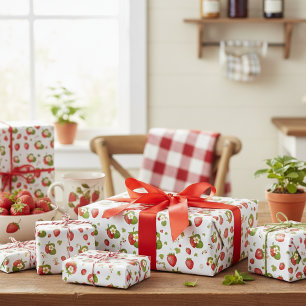 Erdbeeren Geschenkpapier