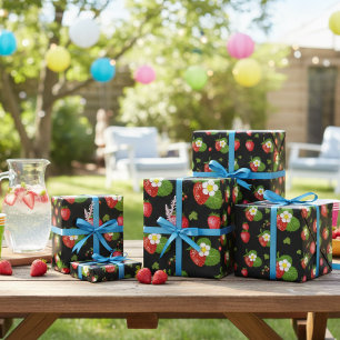 Erdbeeren Geschenkpapier