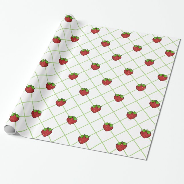 Erdbeeren Geschenkpapier (Ungerollt)