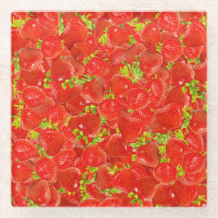 Erdbeeren Glasuntersetzer