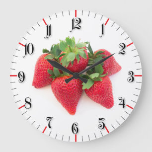 Erdbeeren Große Wanduhr