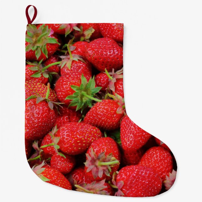 Erdbeeren Großer Weihnachtsstrumpf (Vorderseite)