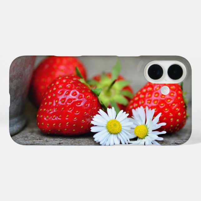 Erdbeeren-Handle iPhone 16 Plus Hülle (Rückseite (Horizontal))