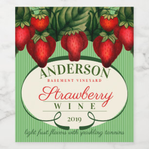 Erdbeeren, hausgemachte Weine personalisiert Weinetikett