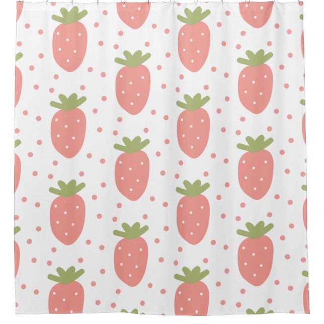 Erdbeeren-Hintergrund für Früchte Duschvorhang (Vorderseite)