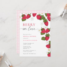 Erdbeeren-Hochzeitsdusche im Gingham-Stil