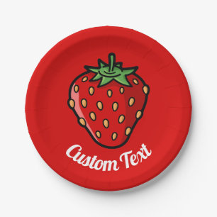 Erdbeeren-Icon-Papierplatte Pappteller