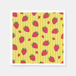 Erdbeeren-Illustration Serviette