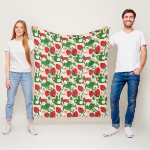 Erdbeeren im Sommer in Rosa Fleecedecke