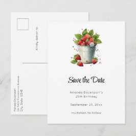 Erdbeeren in einem Eimer Ankündigungspostkarte