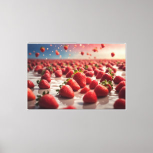 Erdbeeren in Sirup gekrempelte Leinwand