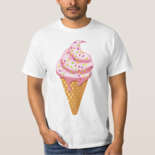 Erdbeeren in Waffelkonus mit T-Sh-Toppen T-Shirt