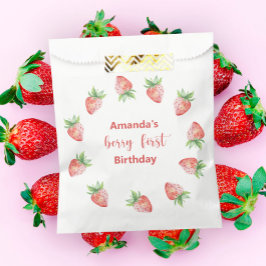 Erdbeeren in Wasserfarben 1. Geburtstag Party Geschenktütchen