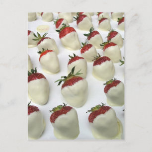 Erdbeeren in weißer Schokolade getaucht Postkarte