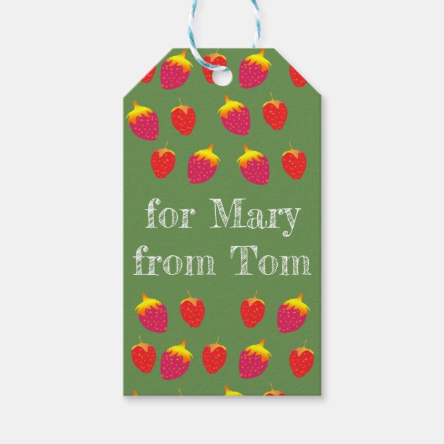 Erdbeeren individuelle Geschenkkarte Geschenkanhänger (Vorderseite)