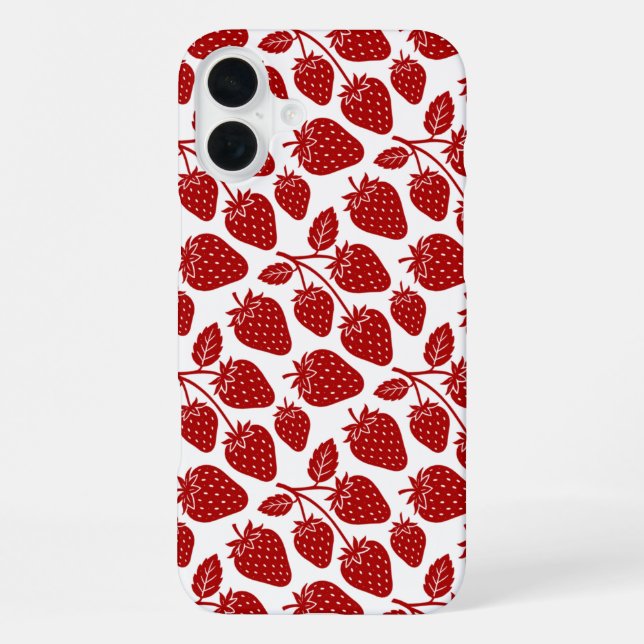 Erdbeeren iPhone 16 Plus Hülle (Rückseite)