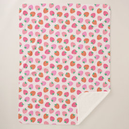 Erdbeeren-Karos - Rosa und Roter Sherpa-Decken Sherpadecke