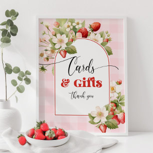 Erdbeeren Karten und Geschenke Poster