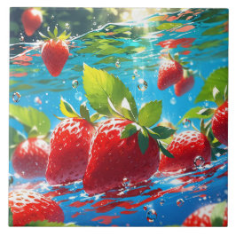 Erdbeeren Keramik Tile Fliese