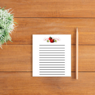 Erdbeeren Kleiner, dunkelgeflechteter Notepad Notizblock