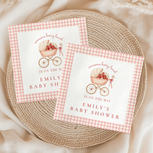Erdbeeren Liebling Mädchen Baby Shower Serviette