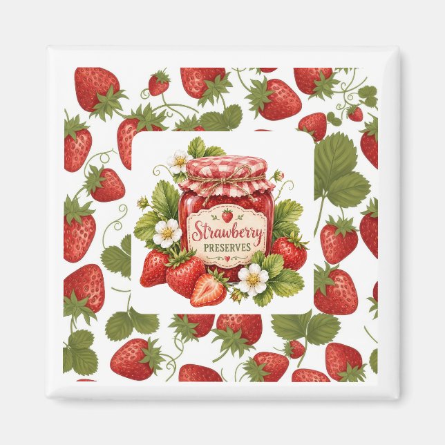 Erdbeeren Magnet (Vorne)
