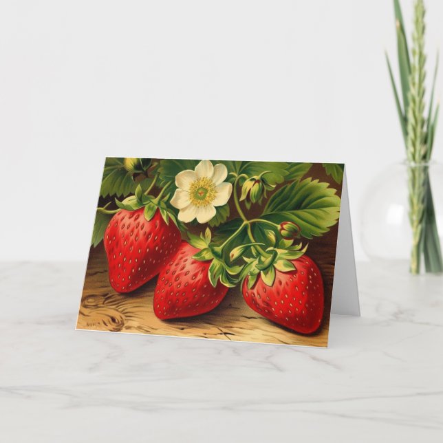 Erdbeeren-Merkkarte Karte (Vorderseite)