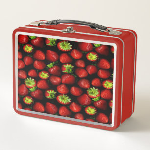 Erdbeeren Metall Brotdose