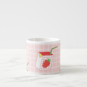 Erdbeeren Milk Cartoon: Spielerische Muster Espressotasse