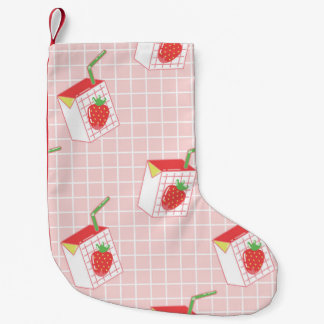 Erdbeeren Milk Cartoon: Spielerische Muster Kleiner Weihnachtsstrumpf
