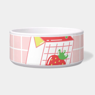 Erdbeeren Milk Cartoon: Spielerische Muster Napf
