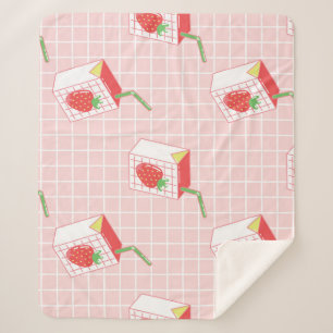 Erdbeeren Milk Cartoon: Spielerische Muster Sherpadecke