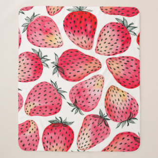 Erdbeeren mit Aquarell und Tinte, nahtlos gestrich Sherpadecke
