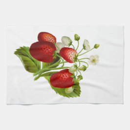 Erdbeeren mit grünen Blätter Küche Handtuch