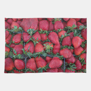Erdbeeren mit grünen Blättern Geschirrtuch