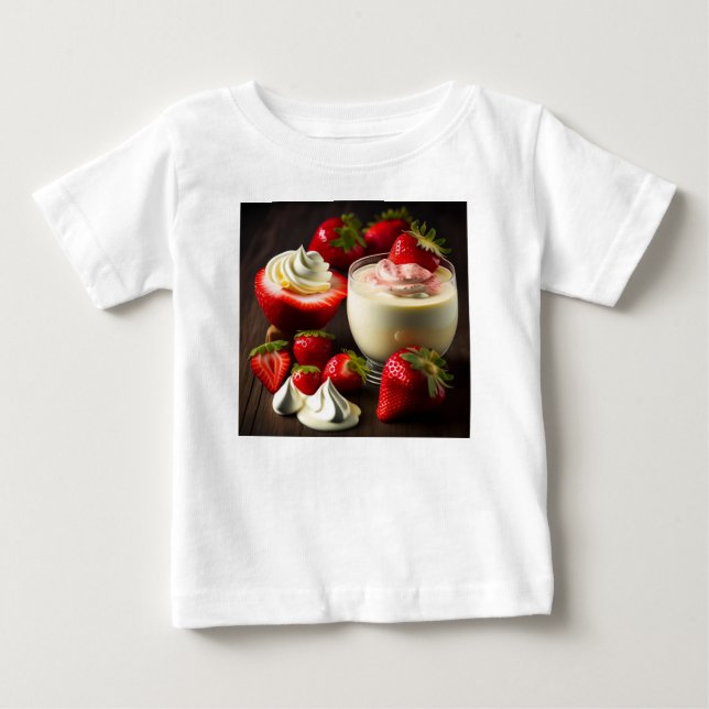Erdbeeren mit Jogurt Baby T-shirt (Vorderseite)