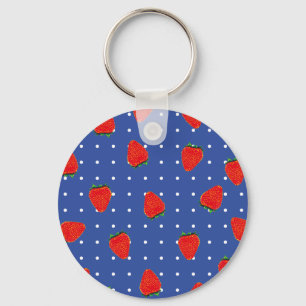 Erdbeeren mit Punkten Schlüsselanhänger