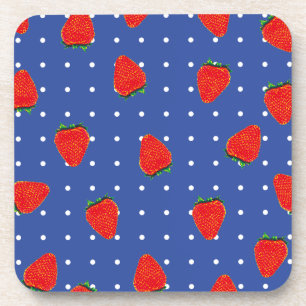 Erdbeeren mit Punkten Untersetzer